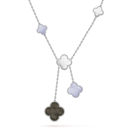 [Eternal Jewelry]CLOVER MOP CHALCEDONY NECKLACE SILVER 6 MOTIF